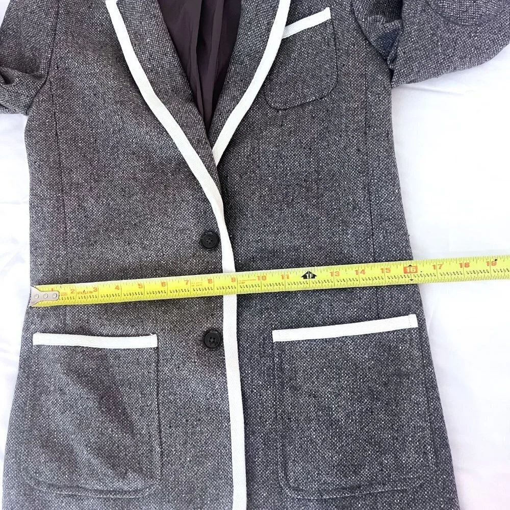 Banana Republic Women’s Wool Notched Collar Button Front Jacket Blazer Size 0 - Picture 10 of 13